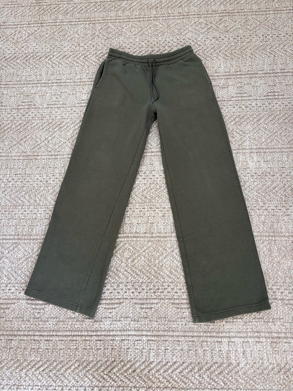 BP by Nordstrom Olive Green Wide-Leg Sweatpants